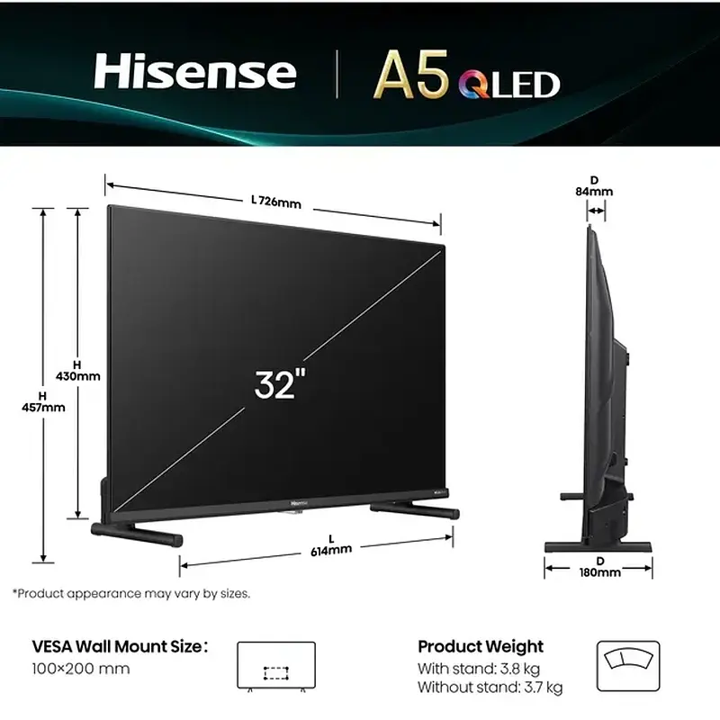 Телевізор LED HISENSE 32A5Q - фото 2