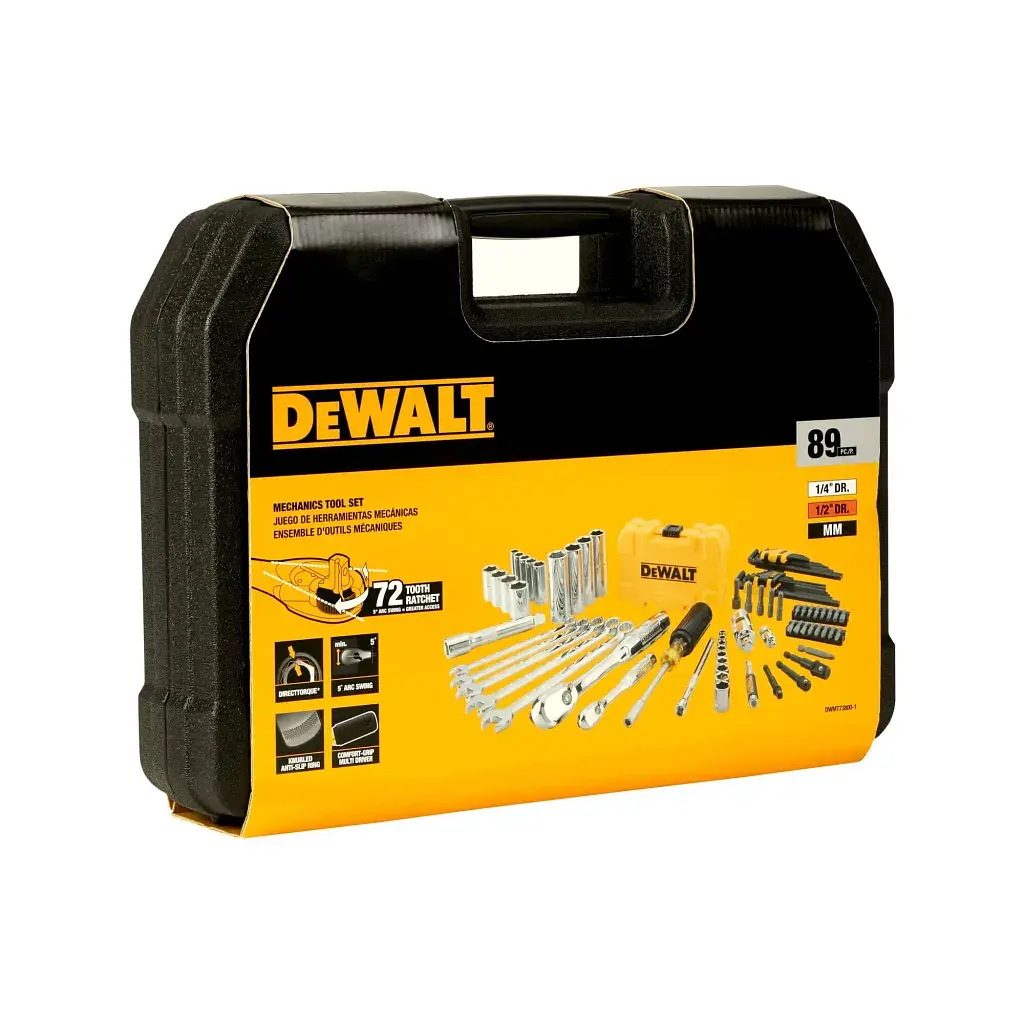 Набір інструментів DeWALT головок та біт 1/4" та 3/8", 89 шт. (DWMT73800-1) - фото 4