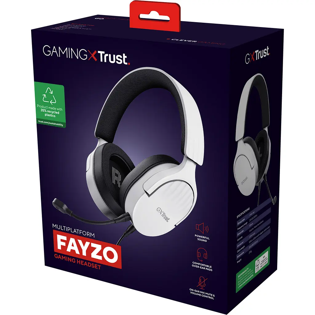 Ігрові навушники Trust GXT 489 Fayzo 3.5мм White (25210) [119424] - фото 8