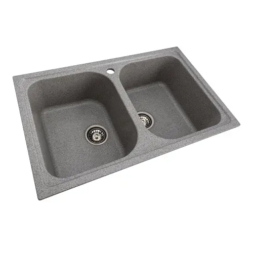 Кухонная мойка Platinum 7950 Equatoria гранитная глянцевая с креплением 79x50 см серая (000035795) - фото 2