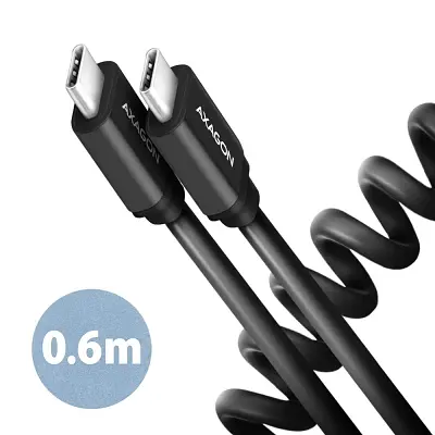 Дата кабель USB-C to USB-C 0.6m 60W black AXAGON (BUCM-CM10TB)