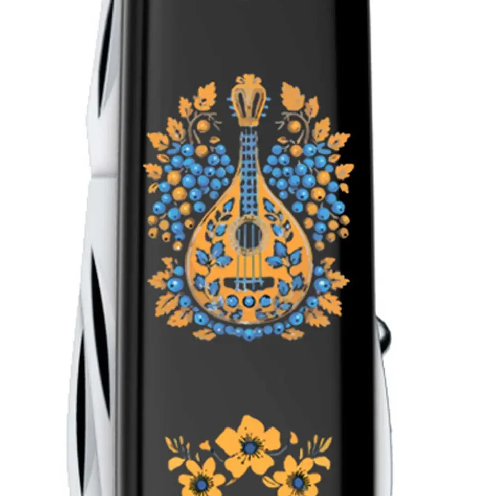 Ніж Victorinox Huntsman Ukraine 91мм 15функ чорн Українські мотиви - фото 3