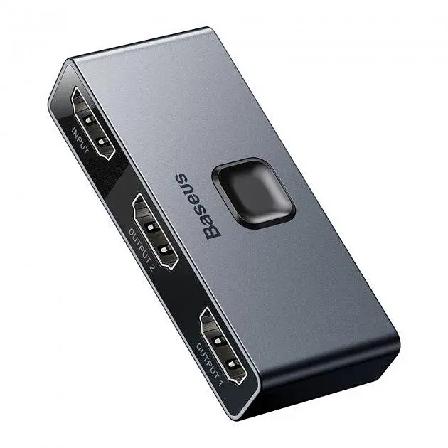 HDMI-розгалужувач Baseus Matrix HDMI Splitter 2 в 1 Space Gray (CAHUB-BC0G) - фото 2