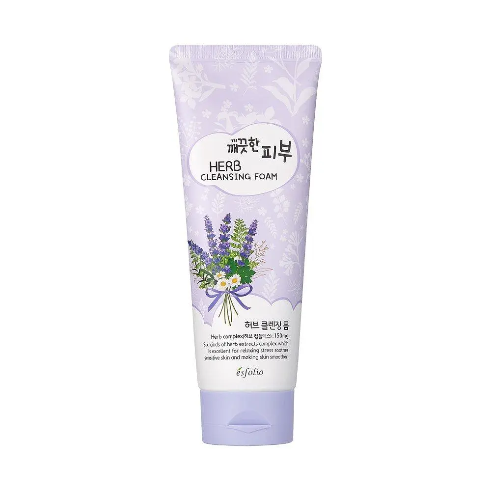 Піна для обличчя Esfolio Pure Skin Herb Cleansing Foam трав'яна