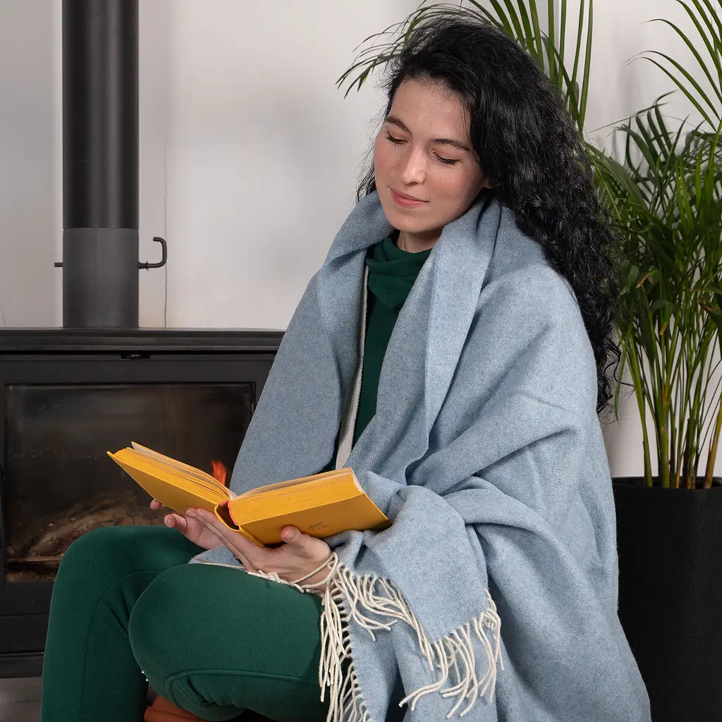 Плед Love You кашеміровий 140x200 см блакитний (4447) - фото 5