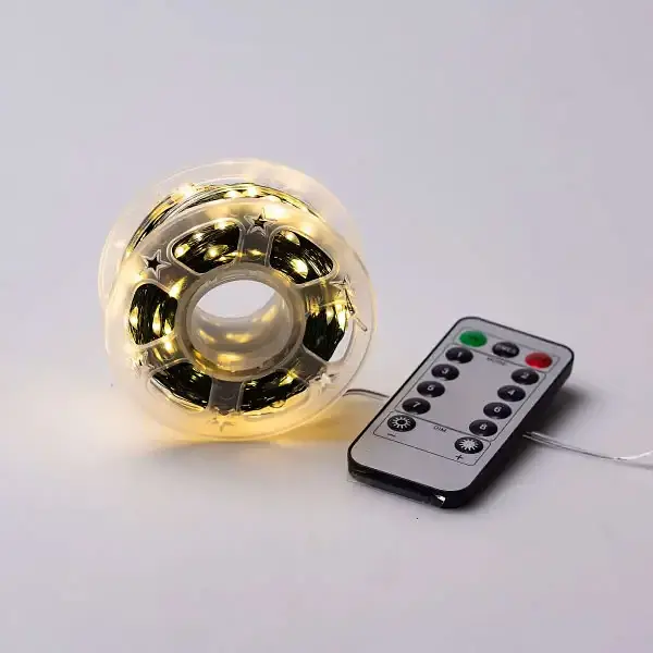 Гірлянда Роса нитка 500 LED довжина 50 м з пультом від мережі зелена, жовтий GarlandoPro 500L50MGY - фото 29