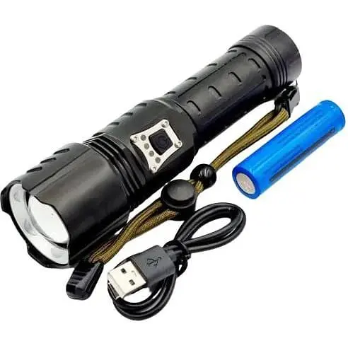 Ручной фонарь RB-236 аккумуляторный с зумом и сменным аккумулятором Zoom P160 18650 Type-C - фото 2