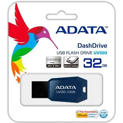 USB флеш накопичувач ADATA 32GB DashDrive UV100 Blue USB 2.0 (AUV100-32G-RBL) - фото 4