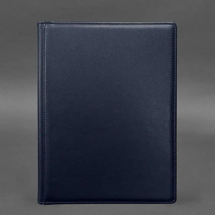 Кожаная папка для документов на подпись темно-синяя - фото 5