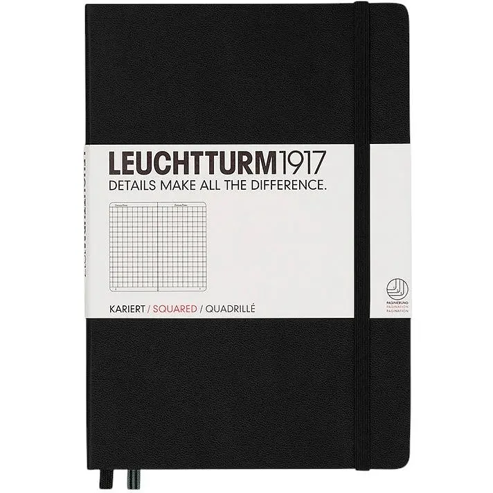Блокнот Leuchtturm1917 Середній, чорний, клітинка (315928)