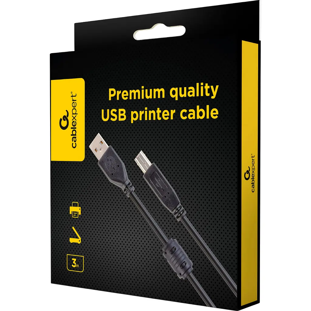 Кабель Cablexpert USB 2.0 AM/BM 3m Black (CCFB-USB2-AMBM-3M) [119098] - фото 4