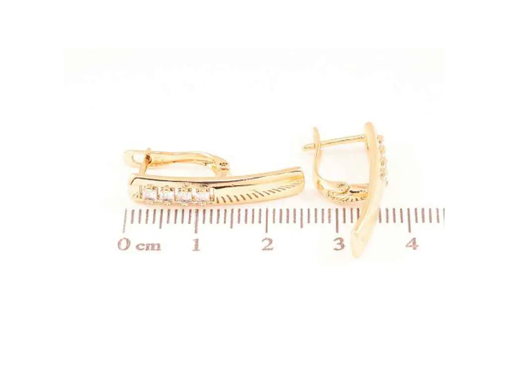 Сережки Xuping англійська застібка Позолота 18K "Візерунок з цирконієм" 272074 - фото 2