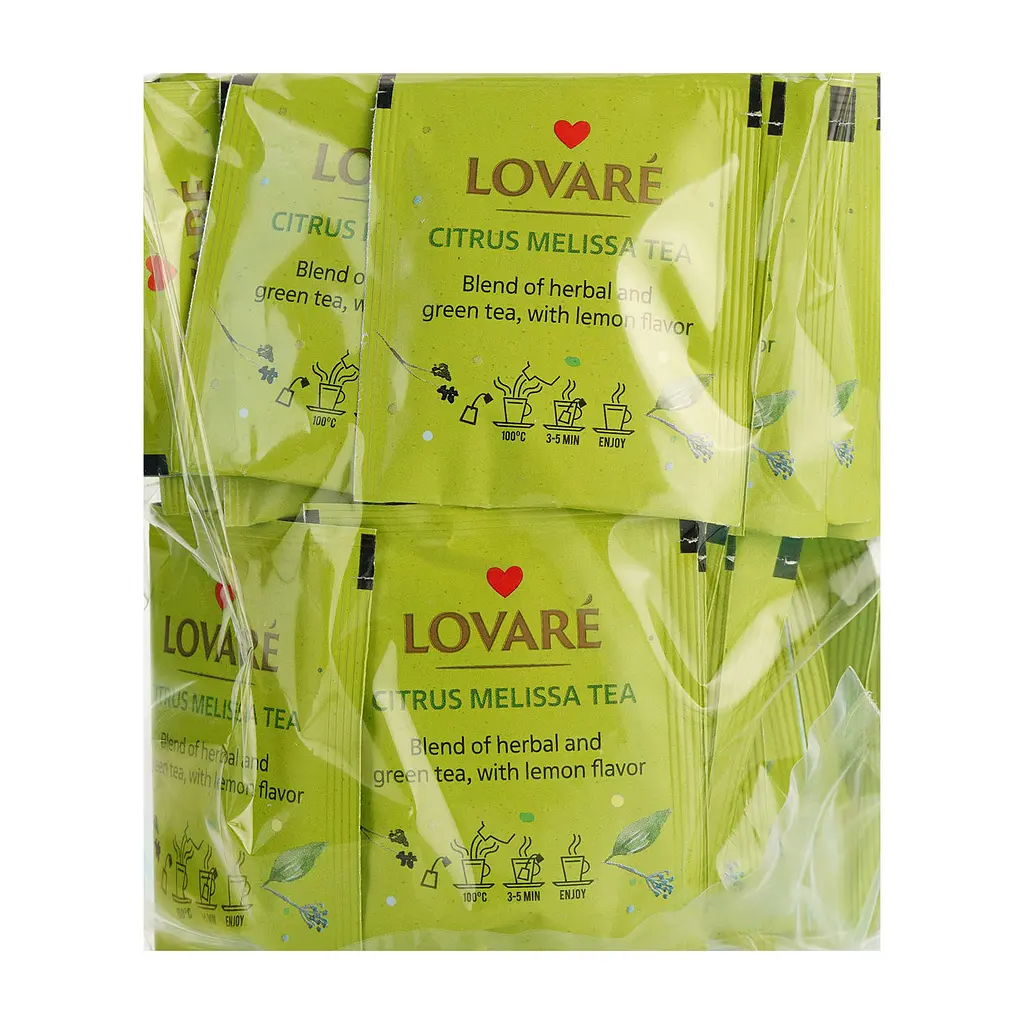 Бленд чаю трав'яного та зеленого Lovare Citrus Melissa 75 г (50 шт. х 1.5 г) - фото 2
