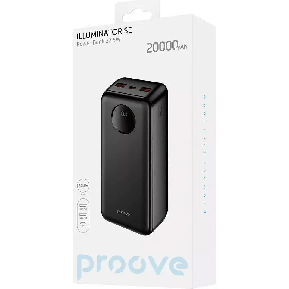 Зовнішній акумулятор Proove Illuminator SE 20000mAh 22.5W [PBIL20212201] [114790] - фото 3