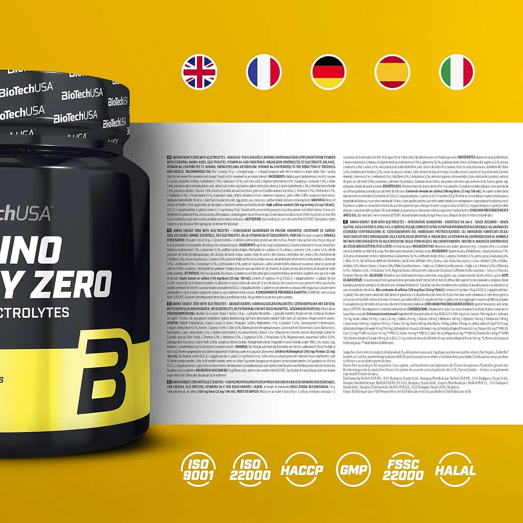Аминокислоты BiotechUSA Amino Energy Zero with Electrolytes Холодный чай-персик 360 г - фото 2