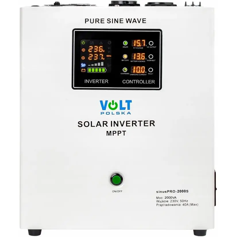 Гибридный ИБП/инвертор Volt Polska SINUS PRO 2000 S 24/230V 1400/2000W + 40A MPPT 100V (3SPS200024) - фото 2