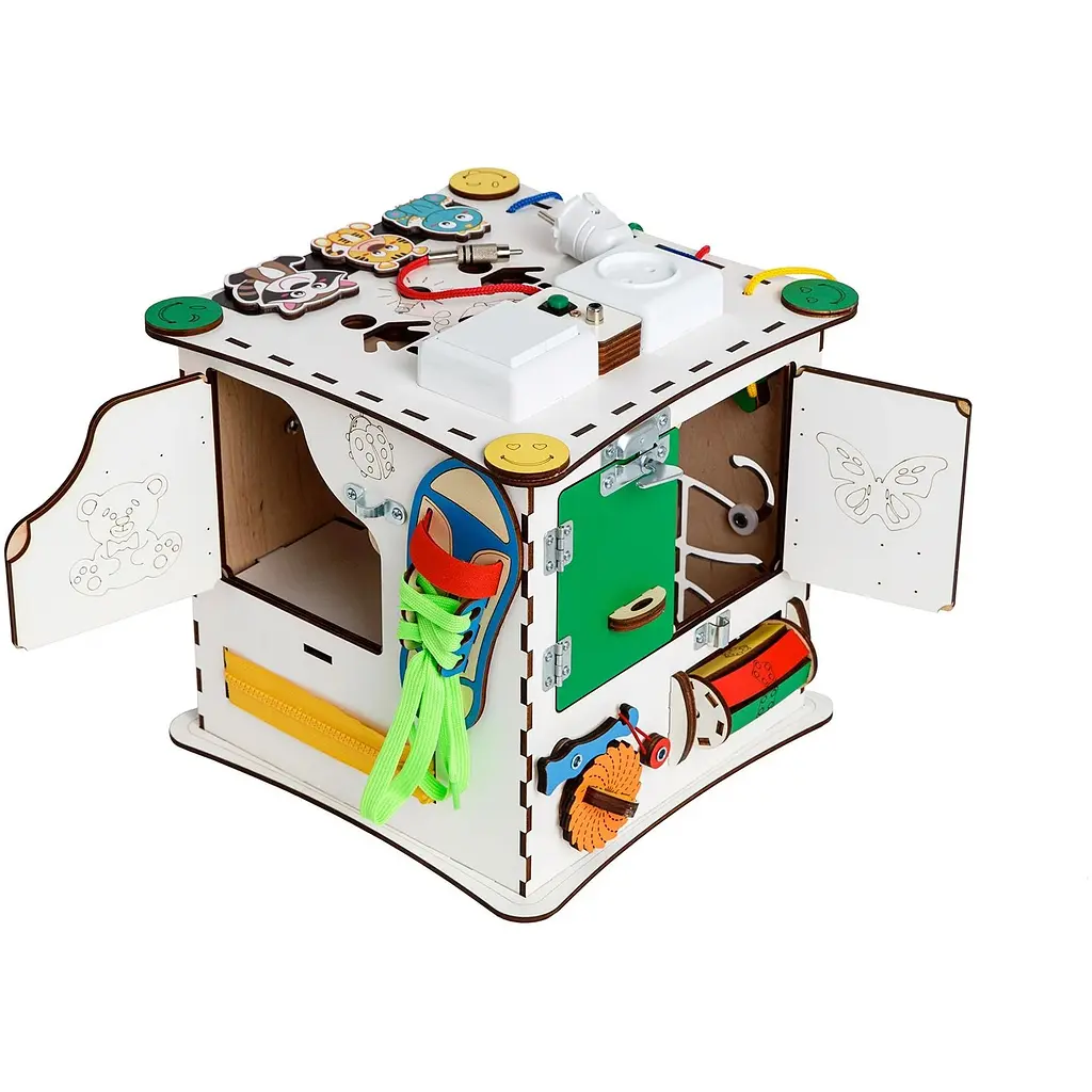 Бизикуб GoodPlay с подсветкой развивающий 25х25х25 см (K009) - фото 8