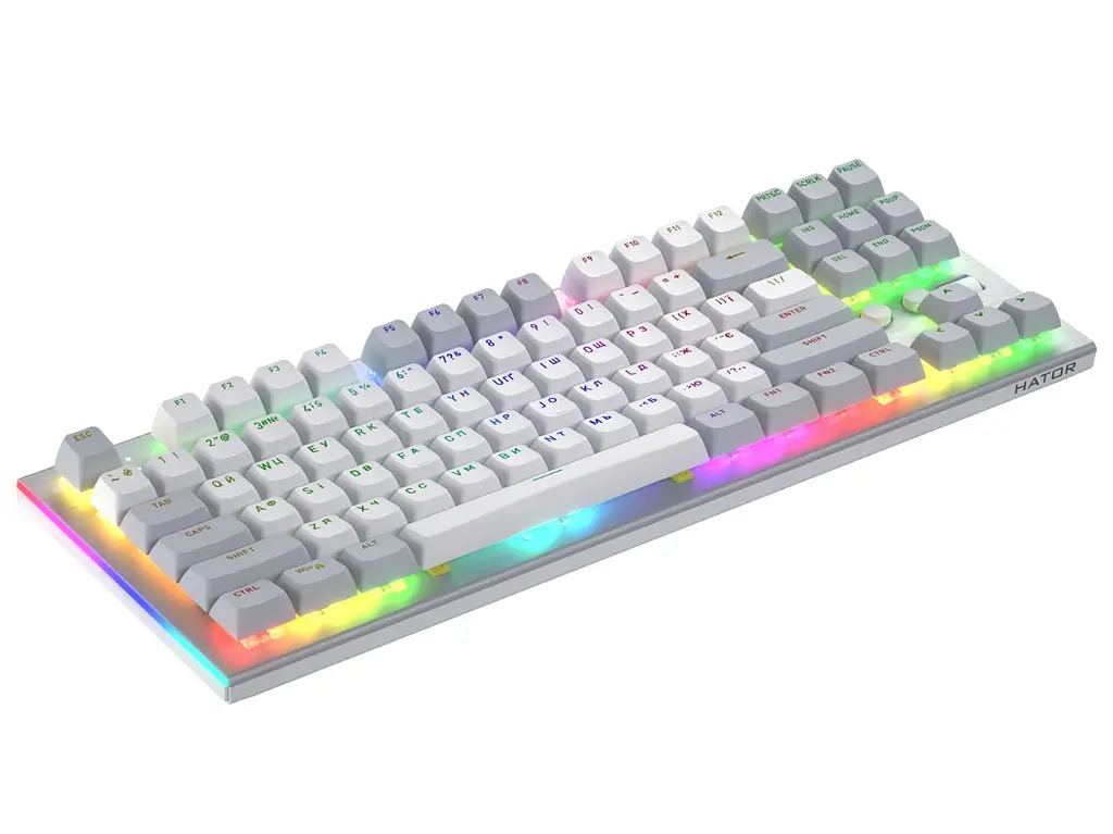 Клавиатура игровая механическая Hator HTK-561UA White Gravity TKL Orange - фото 2