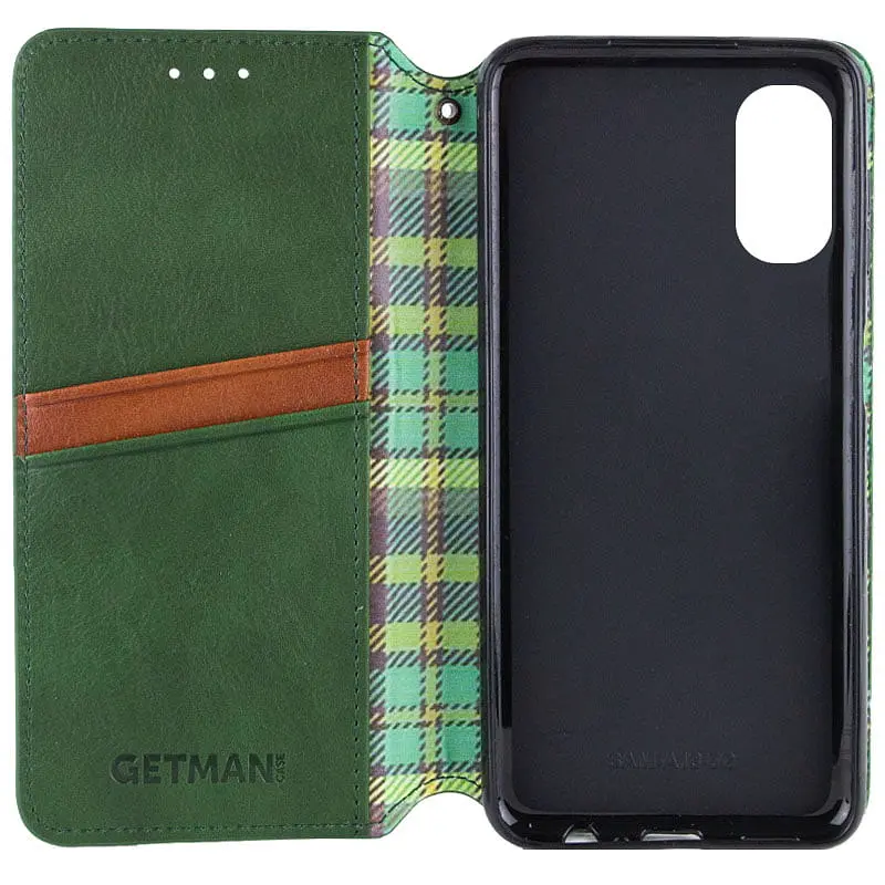 Кожаный чехол-книжка GETMAN Cubic (PU) для Oppo A38 / A18 Зеленый - фото 3