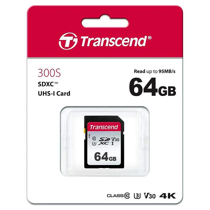 Карта памяти Transcend 64GB SDXC C10 UHS-I R100/W20MB/s (TS64GSDC300S) - фото 2