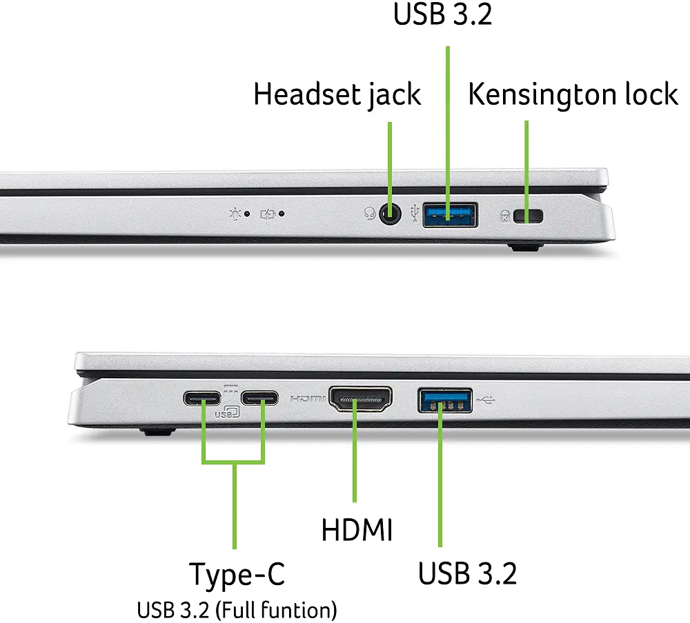 Ноутбук Acer Aspire Go AG15-32P 15.6 FHD IPS, Intel 3-N355, 8GB, F512GB, UMA, Lin, сріблястий (NX.J8XEU.006) - фото 8