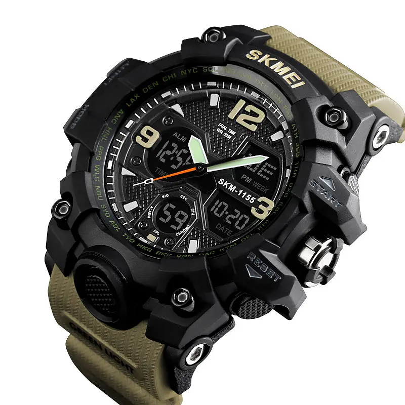 Наручний годинник чоловічий Skmei 1155 Khaki, 1155BKH (12280) - фото 3