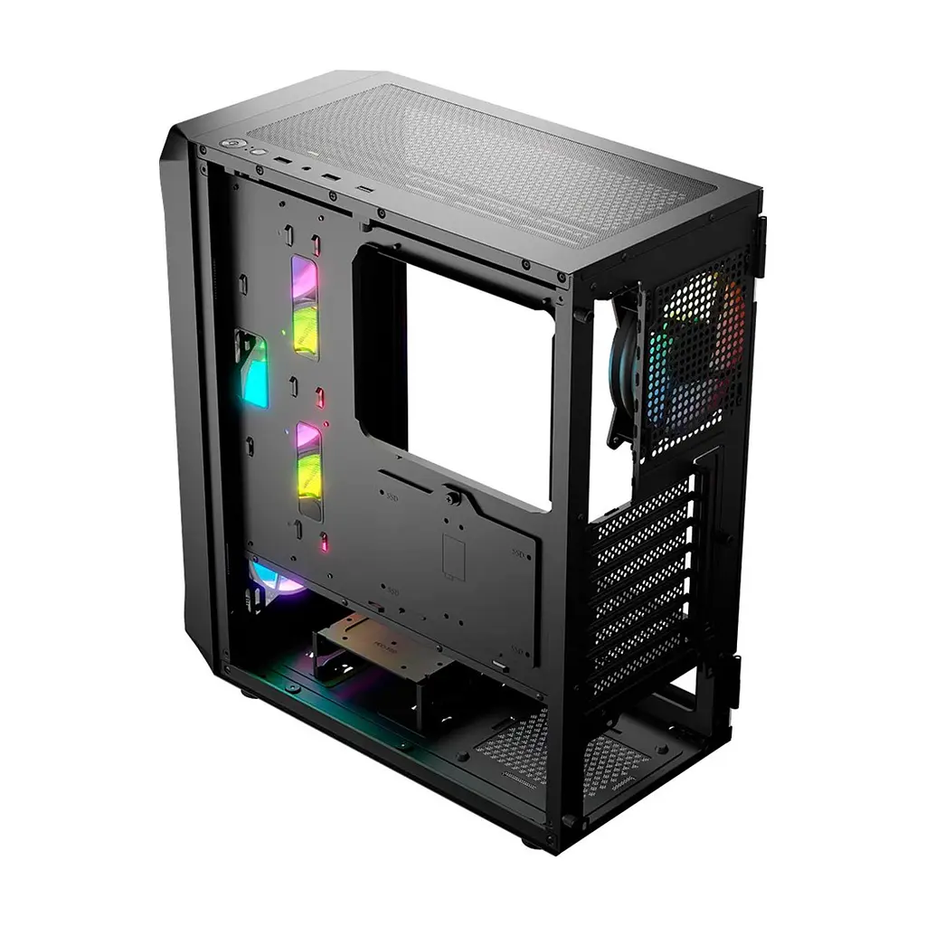 Корпус для ПК Logic concept PORTOS MESH+GLASS ARGB fans 4x120mm BLACK (AT-PORTOS-10-0000000-0002) - фото 10
