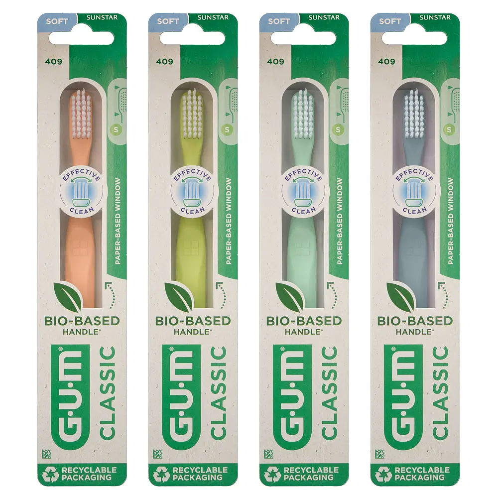 Зубна щітка GUM Classic Bio-Based Handle м'яка світло-зелена - фото 11