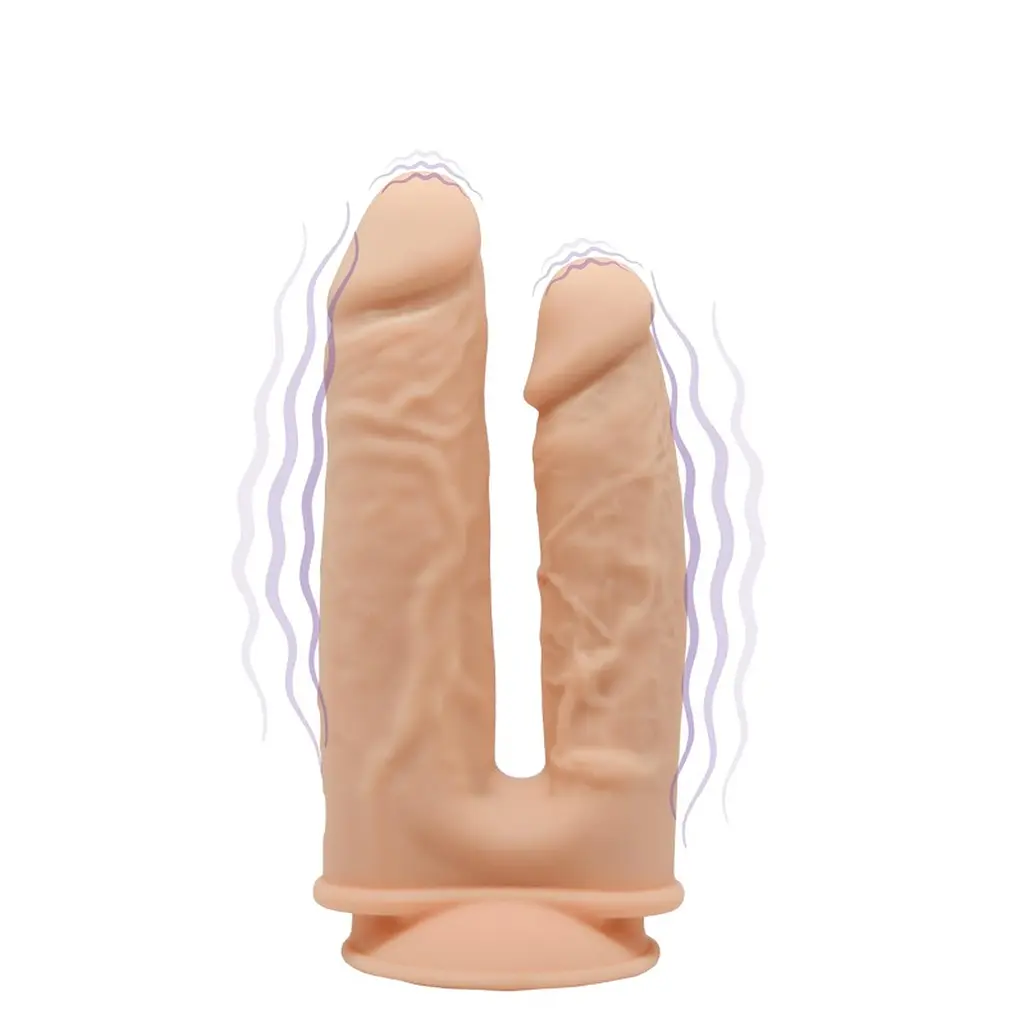 Вибратор SilexD Premium Silicone Dildo Model 1 Size 8"-7" 19.5 см телесный - фото 2