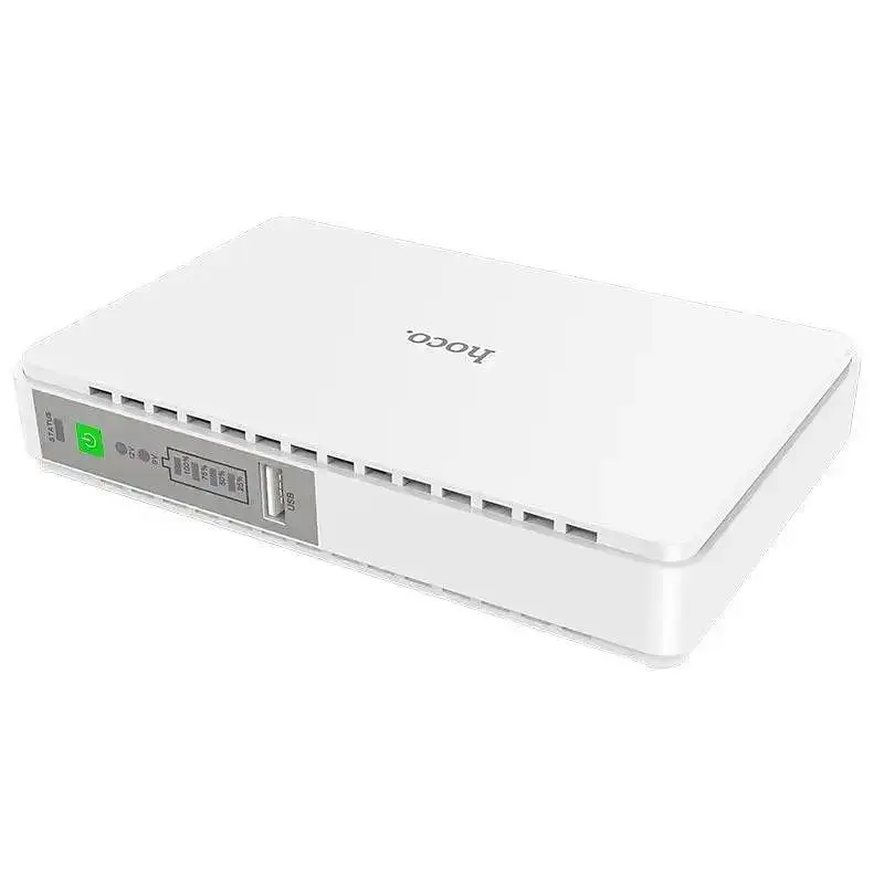 Источник бесперебойного питания Hoco DB25 Plus Smart Mini UPS для роутеров 5V/9V/12V 10000 mAh White - фото 2