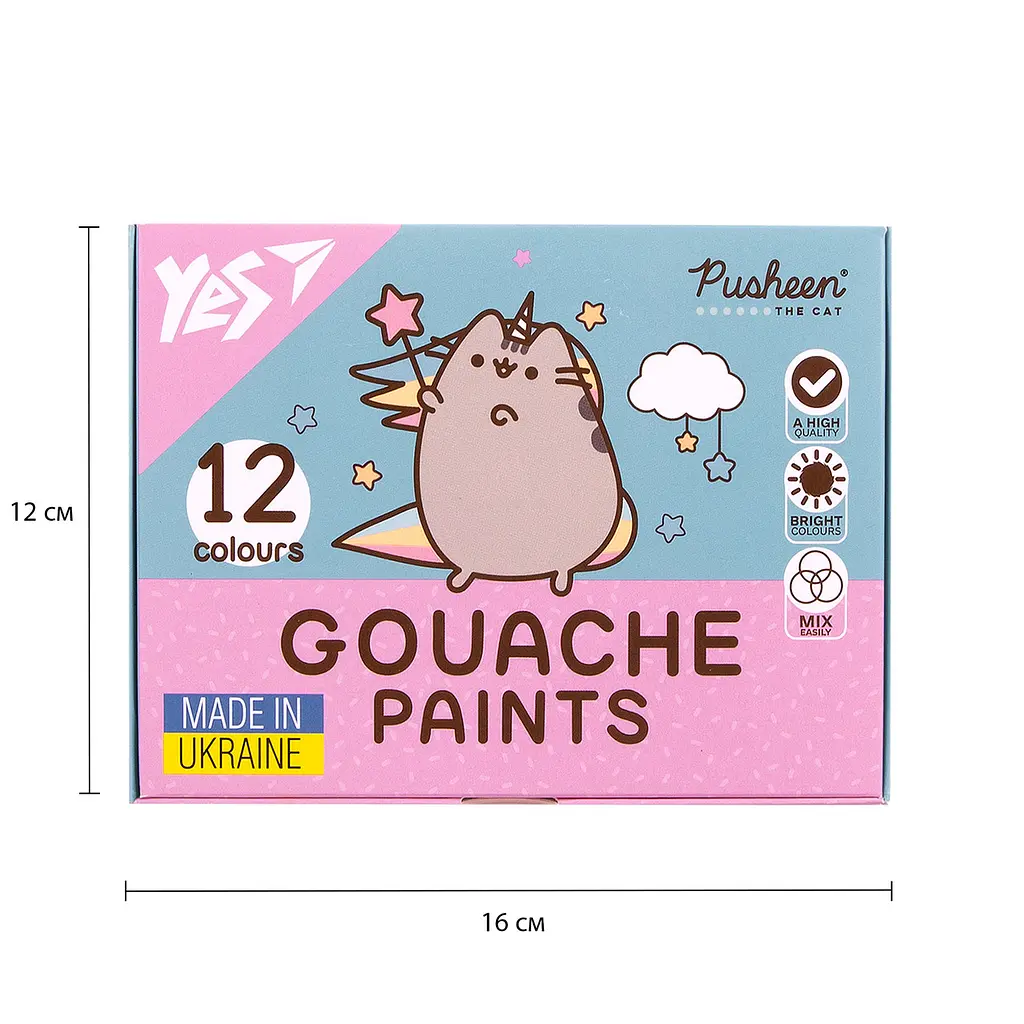 Гуаш Yes Pusheen 12кольор. 20мл 230402 - фото 2