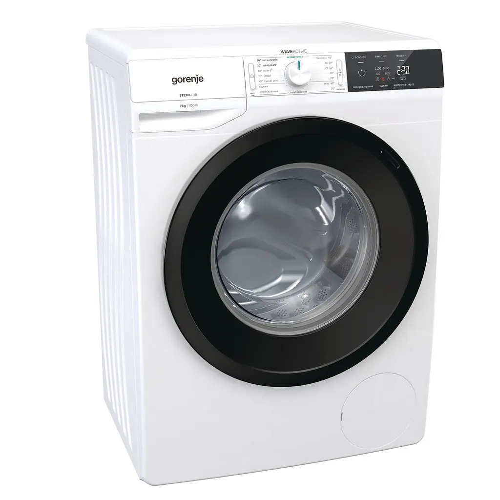 Стиральная машина Gorenje с фронтальной загрузкой W1E71S3S, 7кг, 1100, A+++, Пар, глубина 46.5см, Дисплей, Белый (W1E71S3S) - фото 3