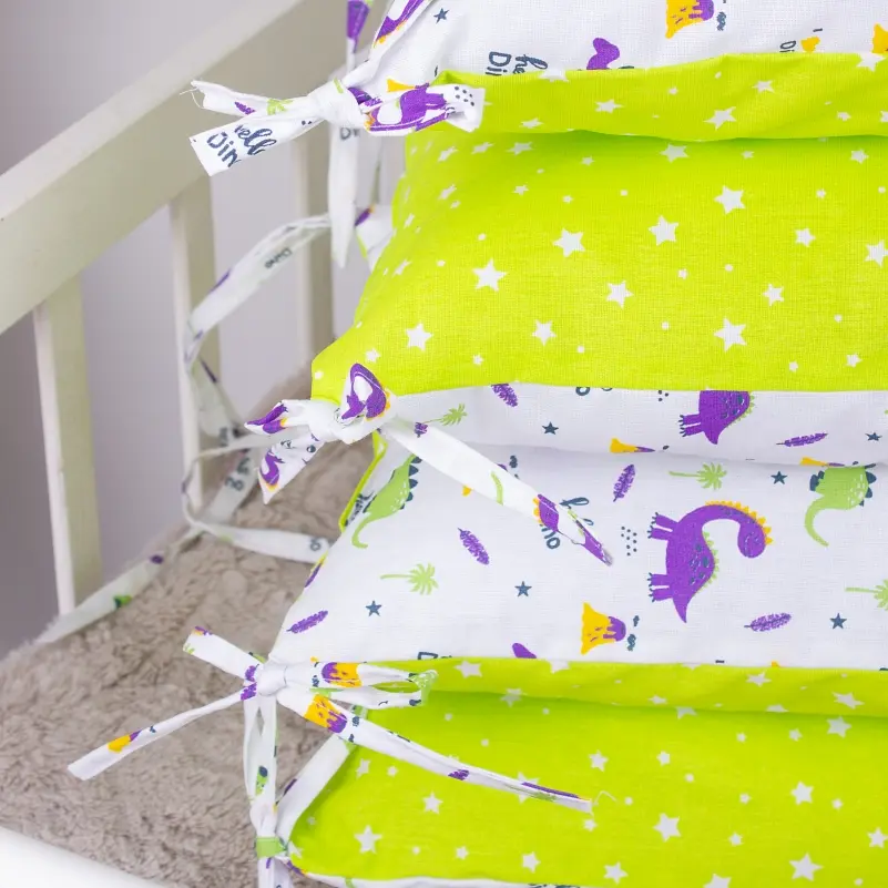Подушка-борт MirSon Kids Time 18-0001 Hello Dino захисна біла 4 шт. - фото 8