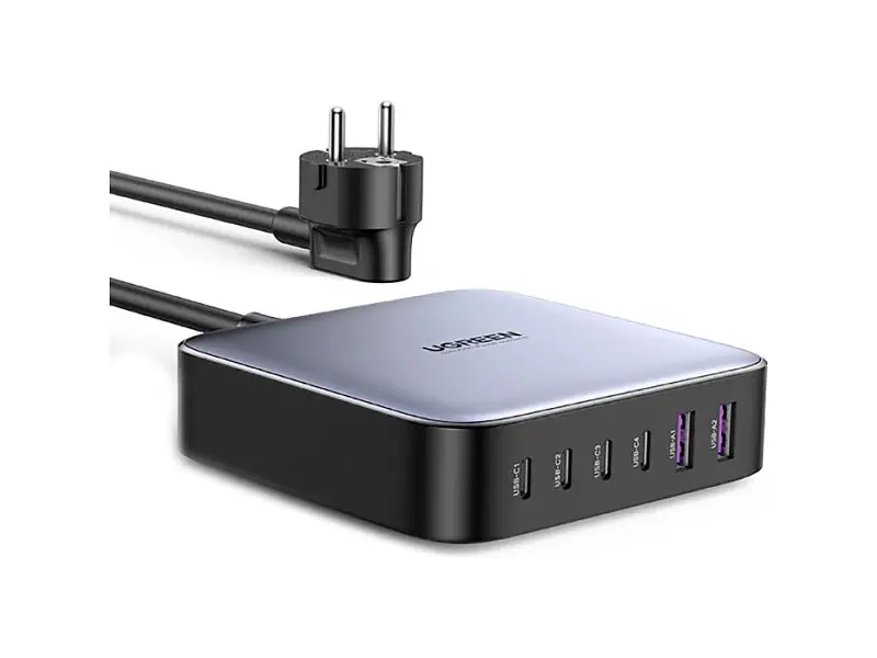 Мережевий зарядний пристрій UGREEN CD271 200 W Nexode 2 m GaN Desktop Charger Gray (40914) - фото 2