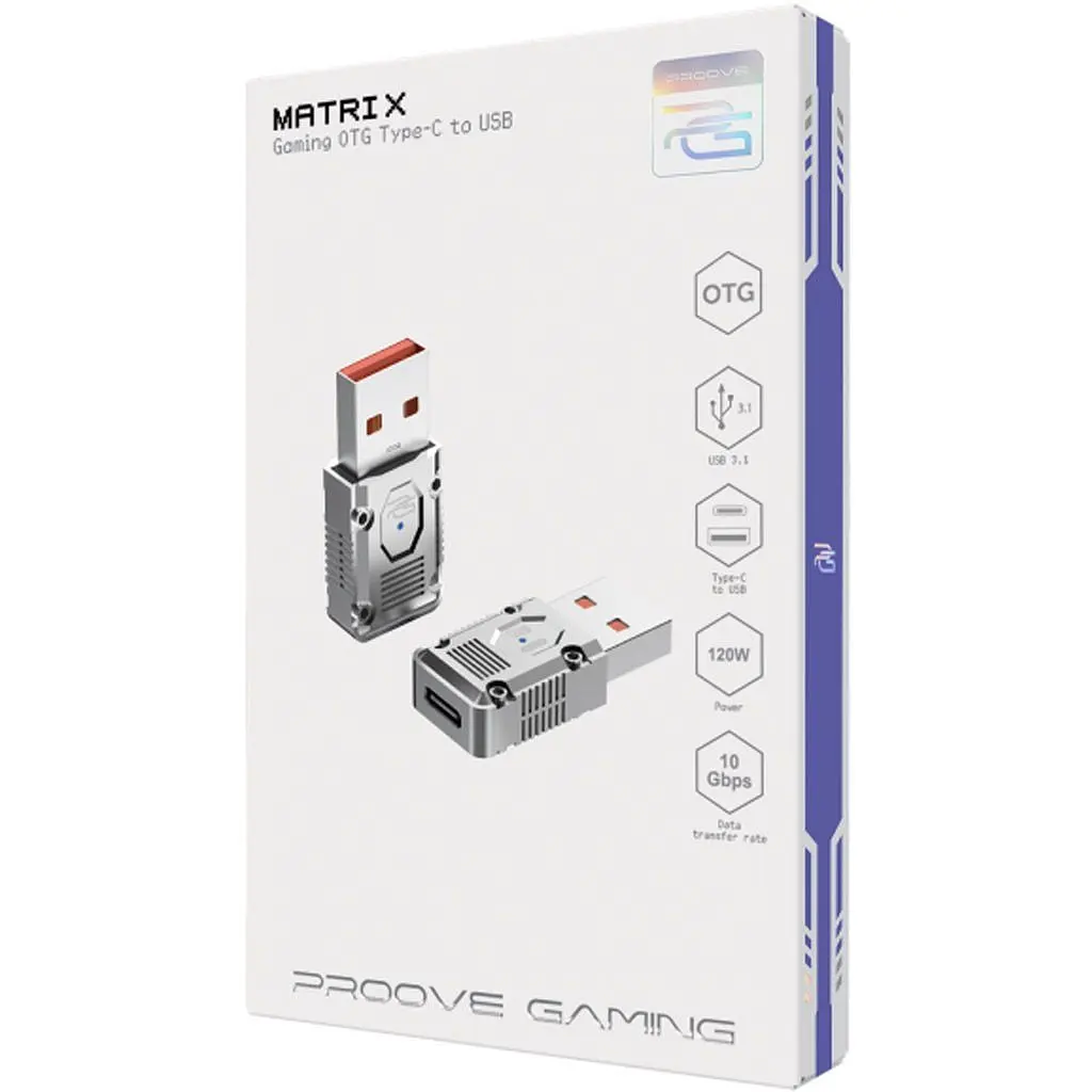Перехідник Proove Gaming Matrix OTG USB-C to USB-A Silver (HBMA00012006) [130298] - фото 4