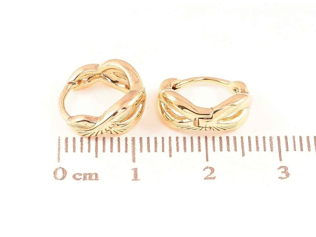 Сережки Xuping Позолота 18K колечка "Декоративний візерунок" 284129 - фото 2