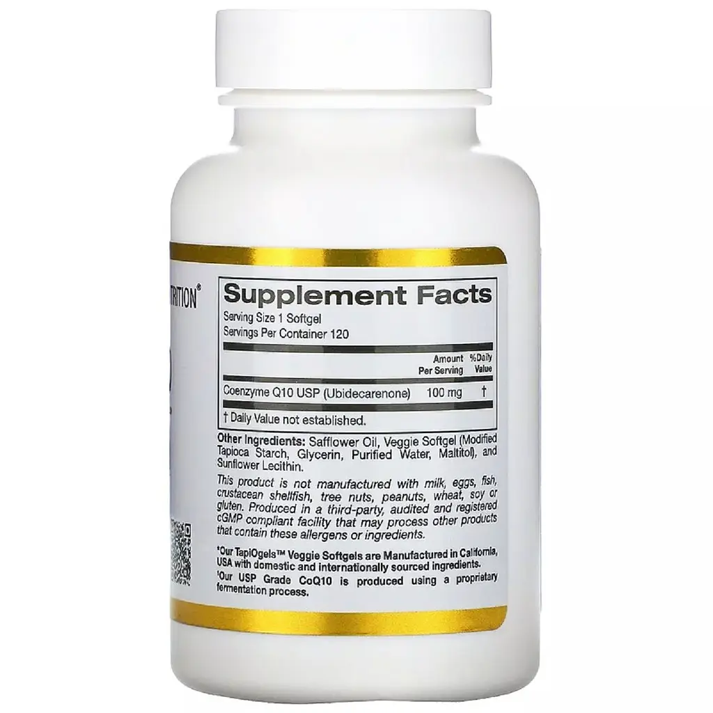 Коензим Q10 California Gold Nutrition CoQ10 100 мг 120 вегетаріанських капсул - фото 2