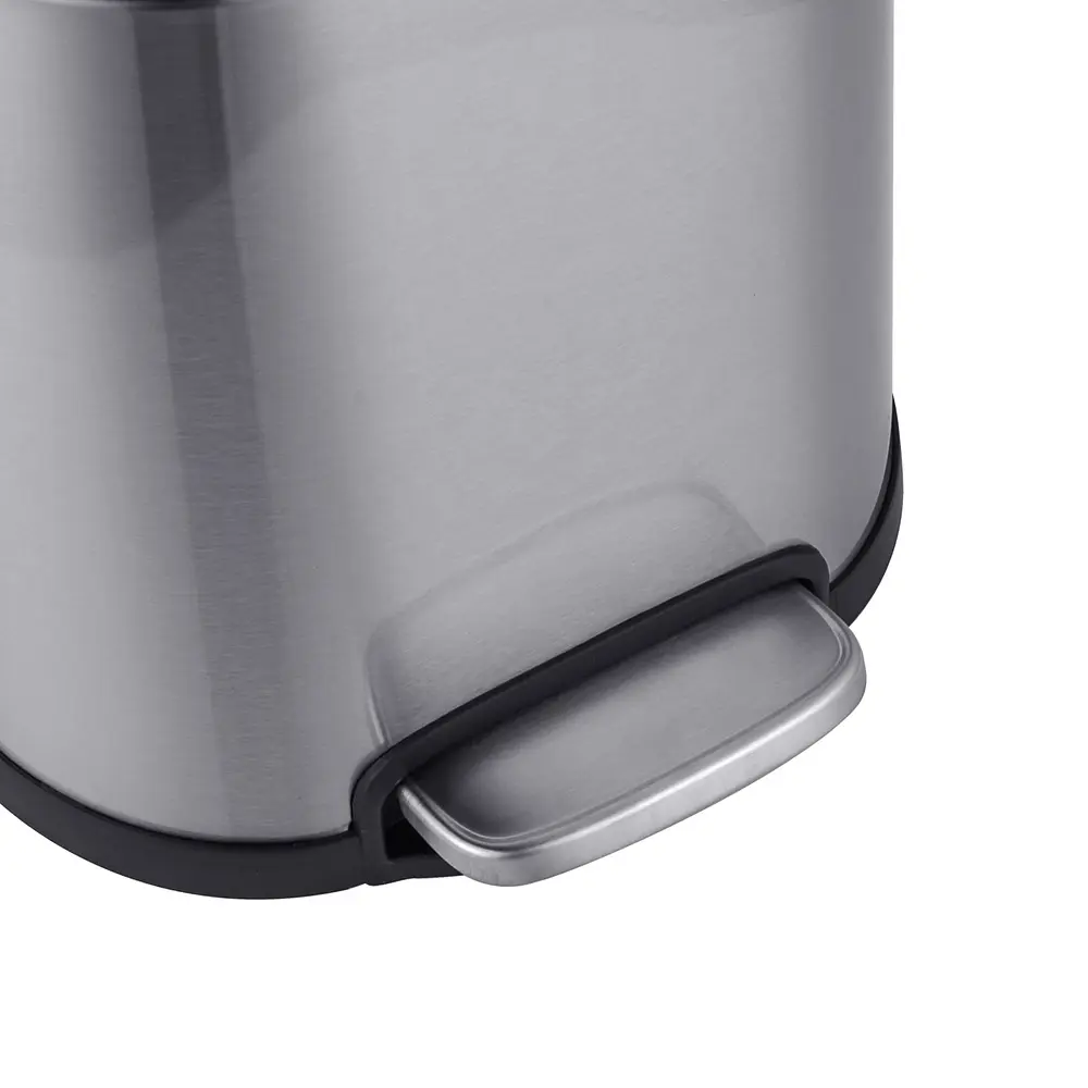 Відро для сміття з плавним закриттям овальне Mixxus Premium Topper-TC0205 SS Color 5л нержавіюча сталь MI7059, Нержавіюча сталь - фото 5