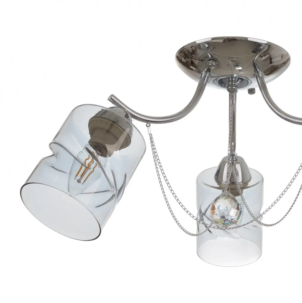 Люстра потолочная Brille в спальню E27 60W CH (LK-658C/3) - фото 2