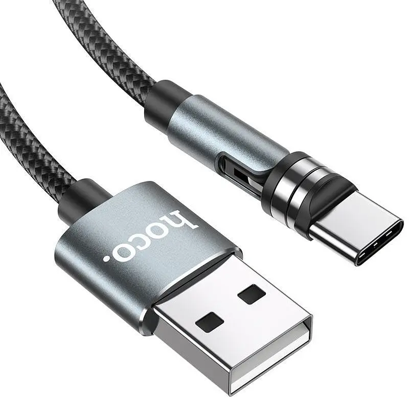 USB Cable Hoco U94 Universal Rotating Type-C Black 1.2m - фото 4