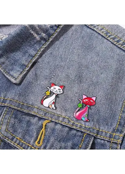 Брошь Котик брошь-булавка розовая - фото 5