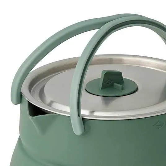 Чайник складной Sea to Summit Detour Stainless Steel Collapsible Kettle w/Sack с чехлом, 1,6 L Серый-Зеленый - фото 5