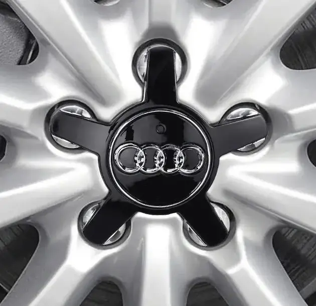 Ковпачки на литі диски Audi Q7 150 х 67 мм П'ятикутний об'ємний логотип Чорні (4L0601165) 1 шт - фото 4