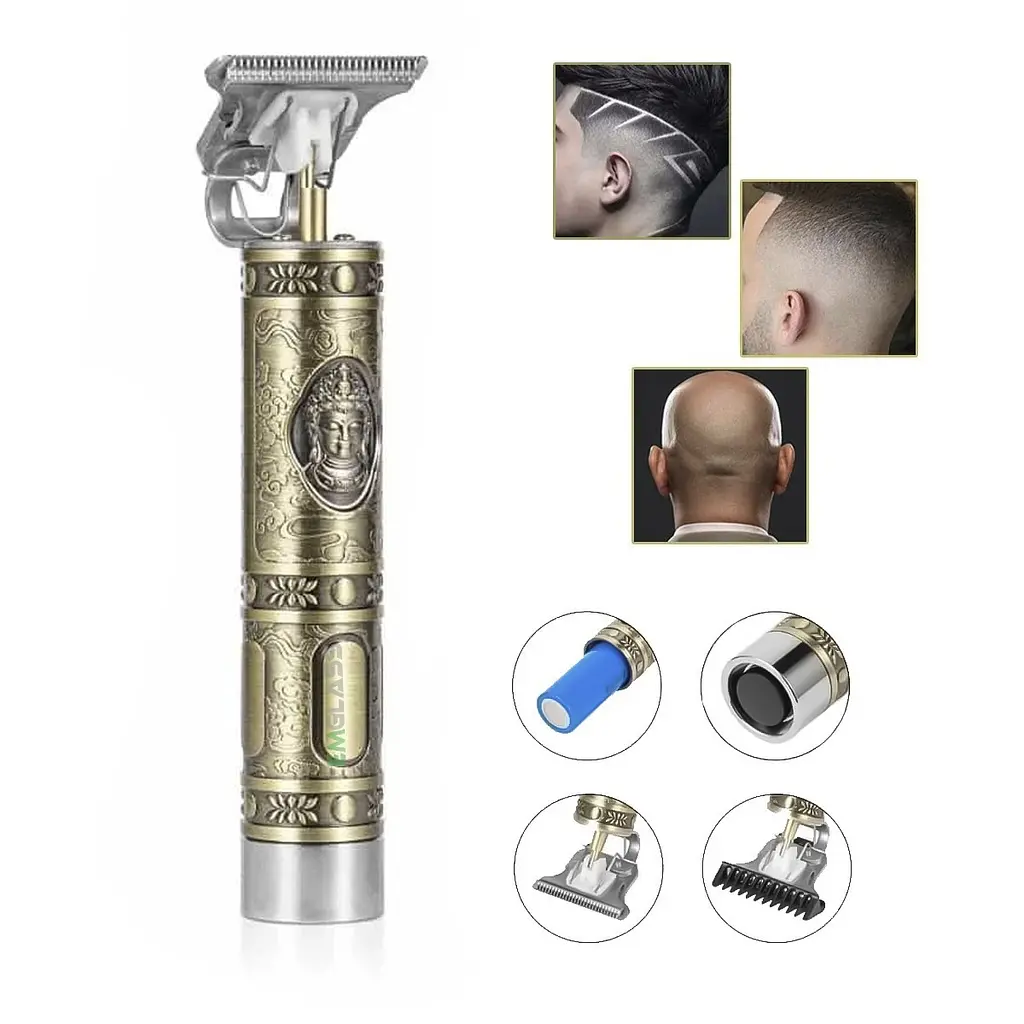 Акумуляторна машинка для стрижки волосся HAIR CLIPPER бритва тример окантувальний для бороди 5 Вт T9 - фото 4
