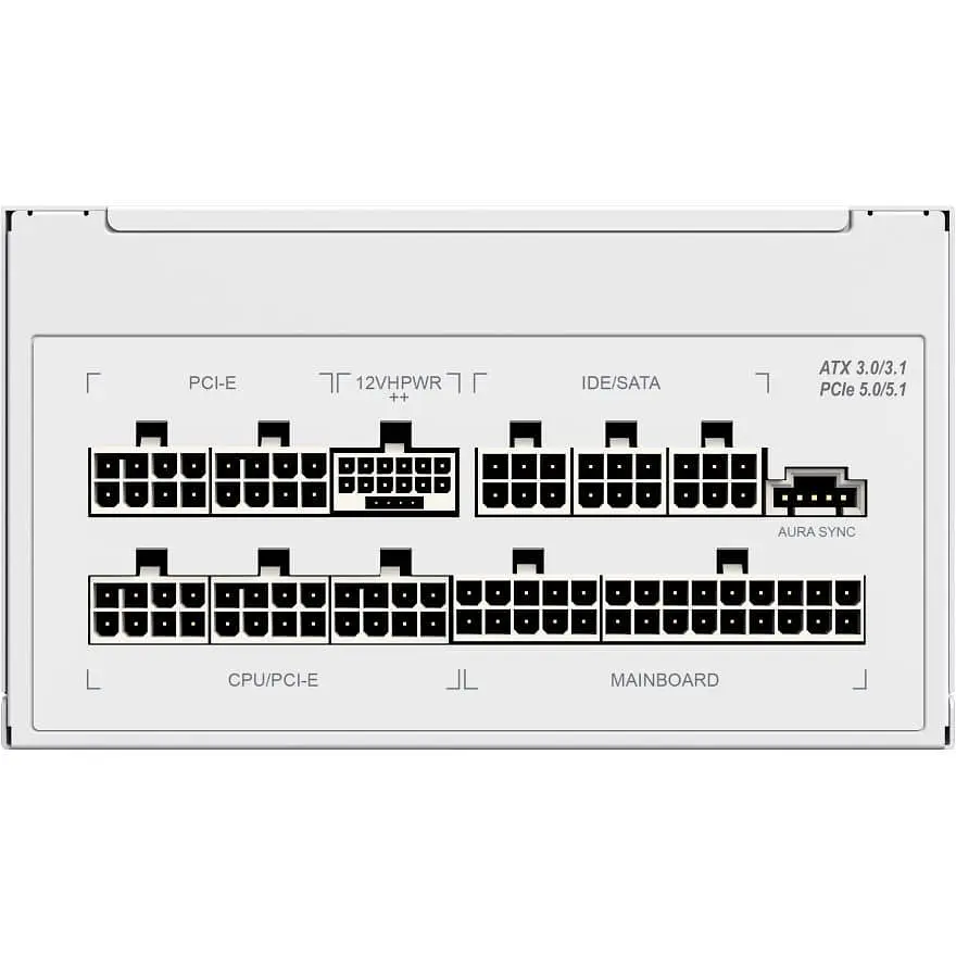 Блок питания GameMax 1300W ATX3.1 80+ Platinum RGB White (RGB-1300 WH (ATX3.0/3.1 PCIe5.) - фото 3