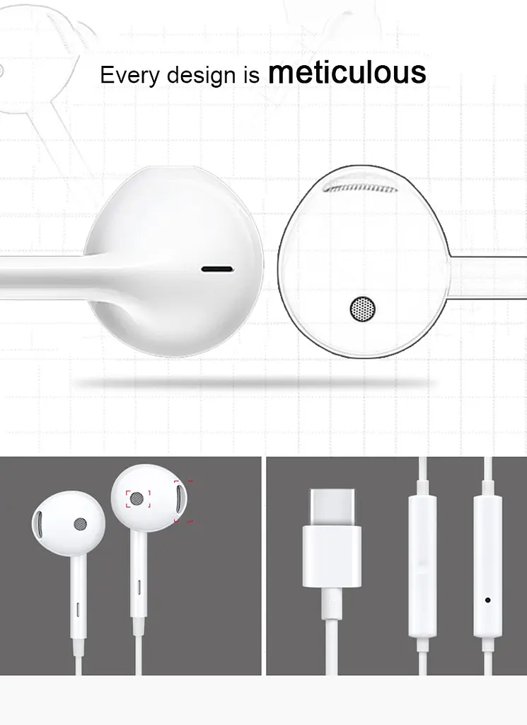 Наушники проводные OPPO MH135 Type-C white - фото 2