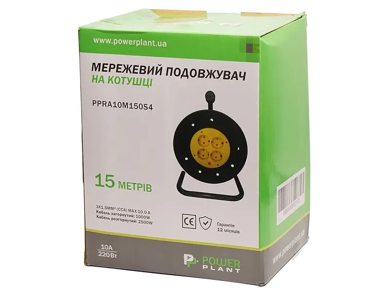 Удлинитель с катушкой PowerPlant JY-2002/30 30м ,4 розетки (PPRA10M300S4) - фото 4