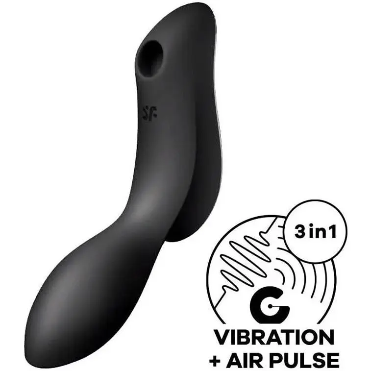 Вакуумный стимулятор с вибрацией Satisfyer Curvy Trinity 2 Чорний - фото 2