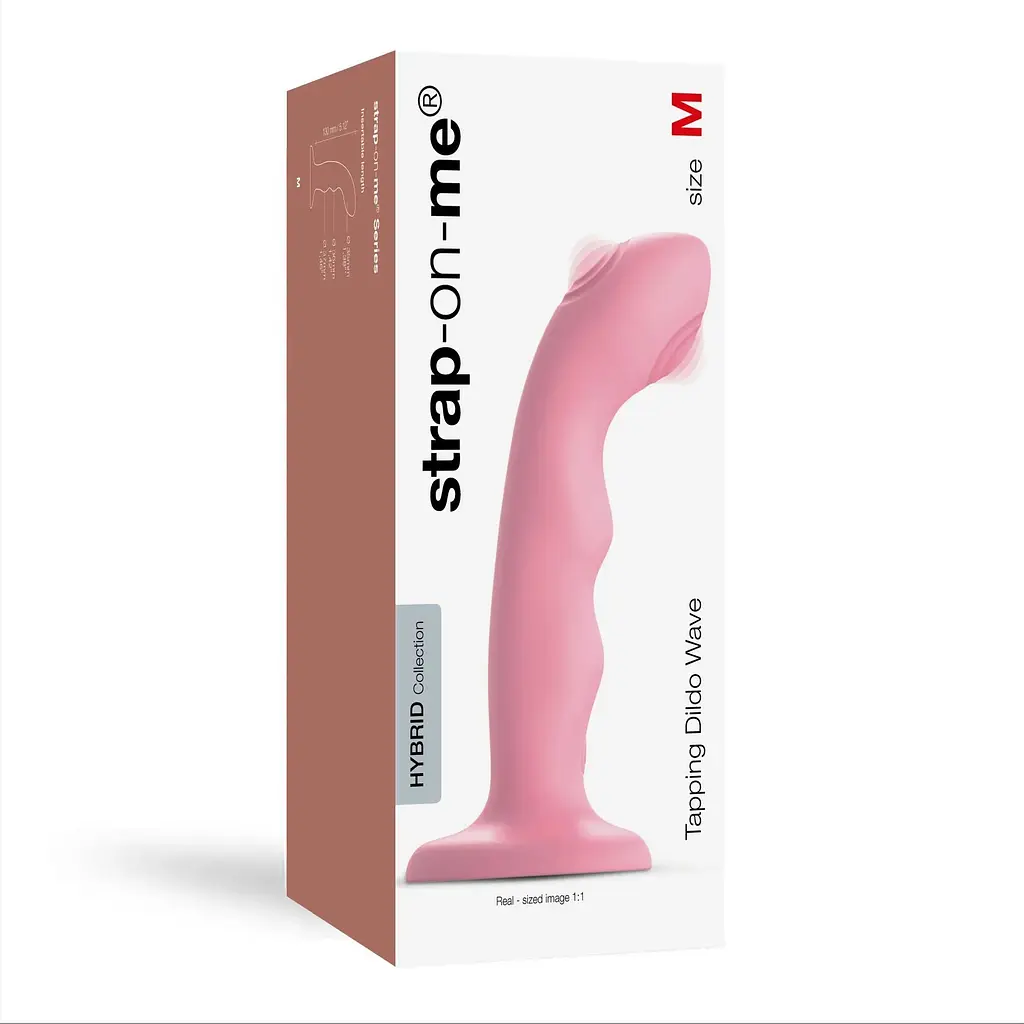 Насадка для страпону Strap-On-Me Tapping Dildo Wave - Coral Pink - фото 5