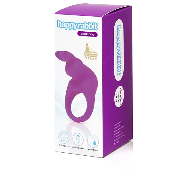 Ерекційне віброкільце Happy Rabbit Rechargeable Cock Ring, 6.7 см (фіолетовий) - фото 4